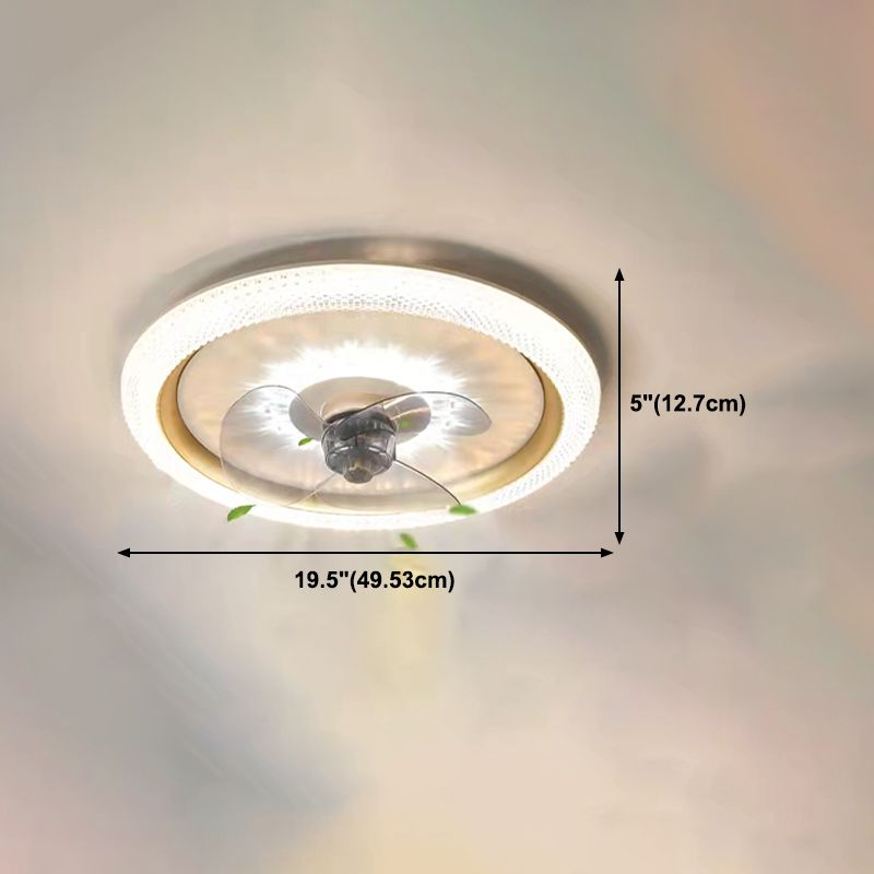 Ventilateur de plafond de cercle moderne Ventilateur de plafond à LED en métal pour chambre à coucher
