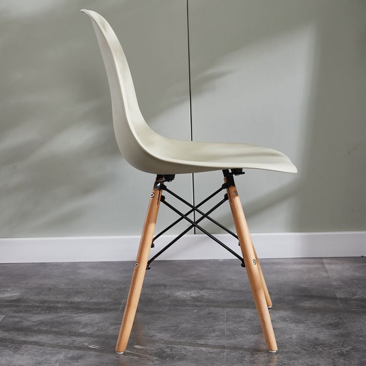 Contemporary Style Dining Chairs Armless Side Chair with Wooden Legs