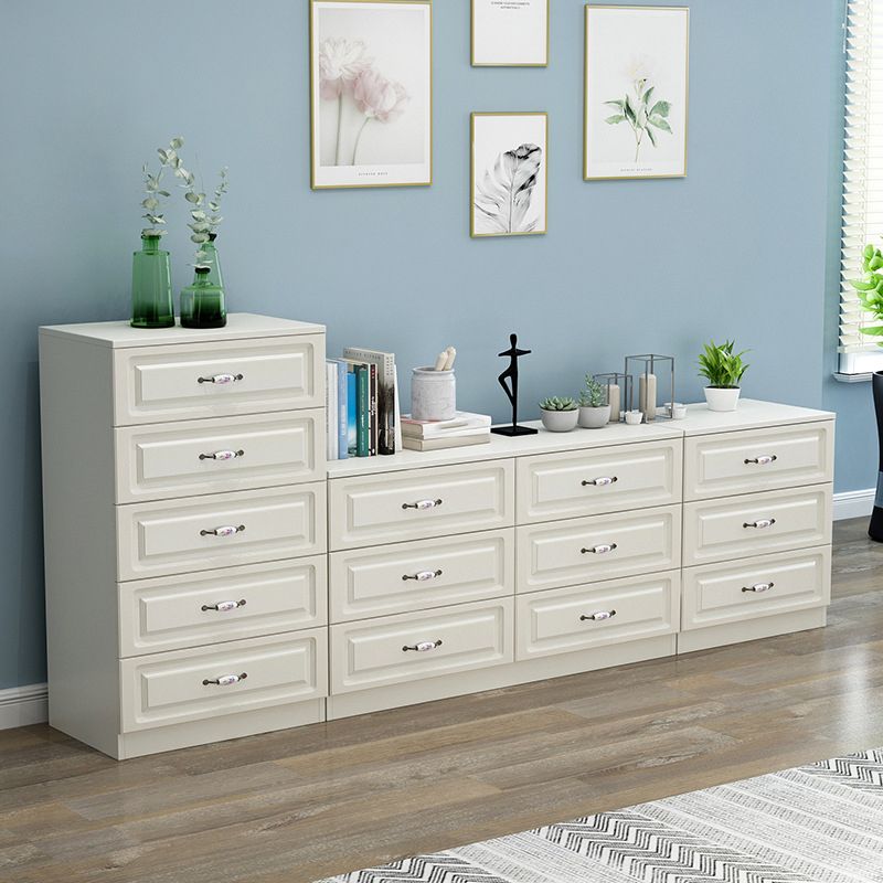 Modern White Accent Chest with Drawers 15.74" Wide Side Cabinet
