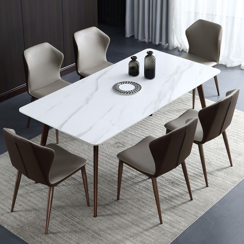 Sintered Stone Dining Table Mid-Century Modern Dining Table with 4 Legs