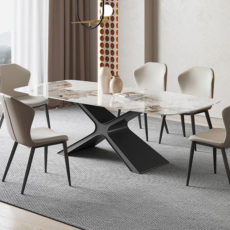 Modern Rectangle Sintered Stone Dining Set 1/2/4/5/6/7 Pieces Dining Table with Chairs