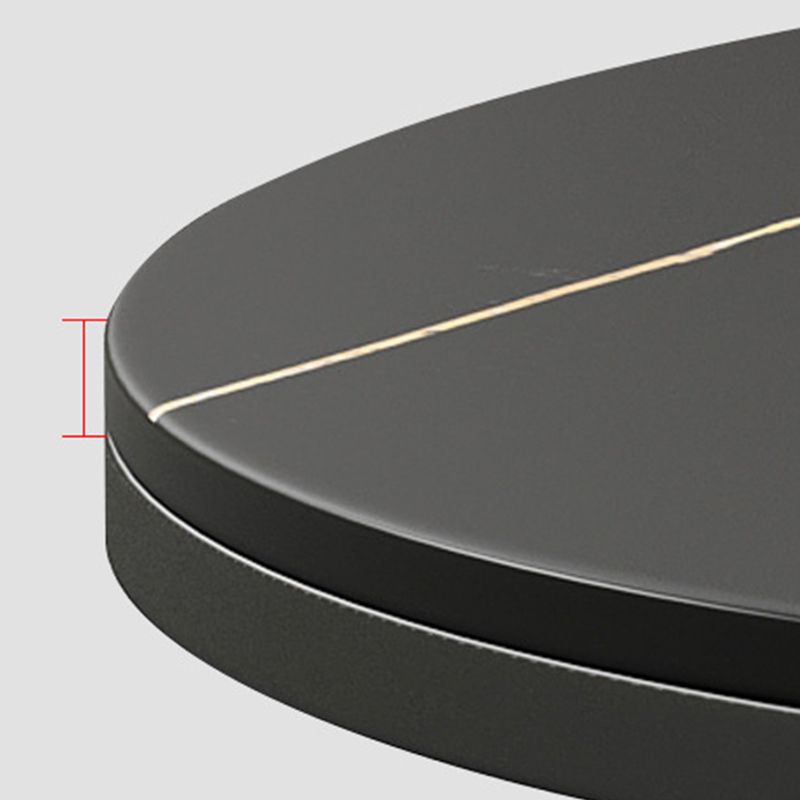 Modern Style Round Black and White Slate Top Nesting Coffee Table