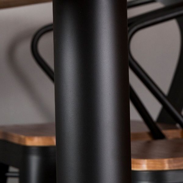 Black Base Dining Table Industrial Wood Table for Dining Room Kitchen