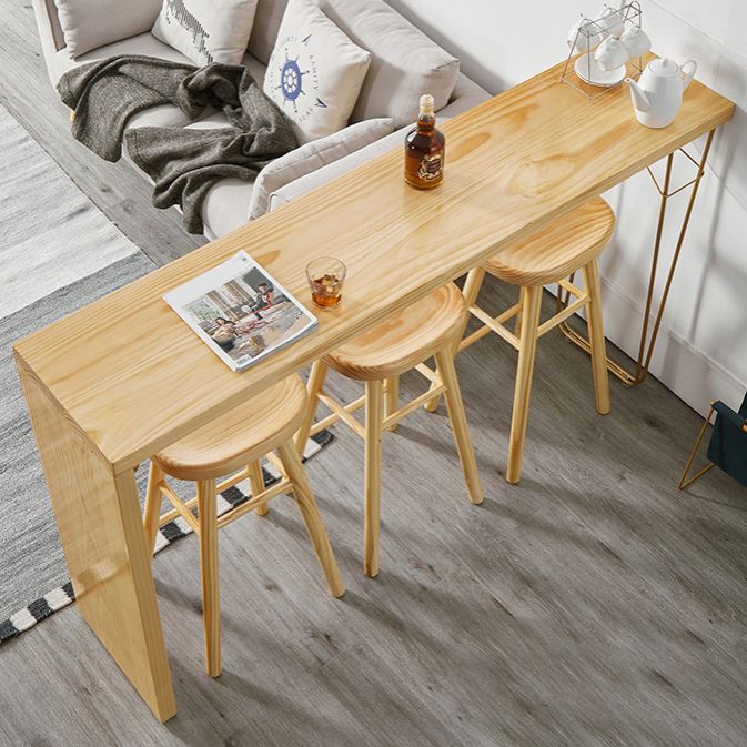 Rectangle Solid Wood Counter Set 1/2/3 Pieces Glam Counter Height Set in Natural