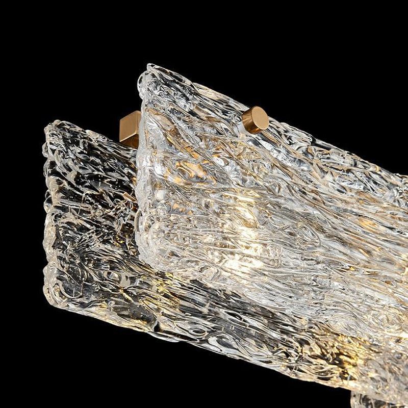 5-Light Modern Golden Kitchen Island Lighting Glass Ceiling Light for Bedroom