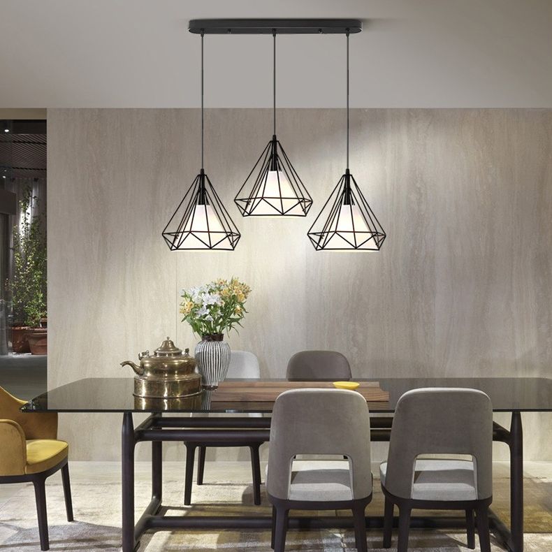 Diamond Iron Cluster Anhänger Beleuchtung moderne minimalistische Hanglampe für Esstisch