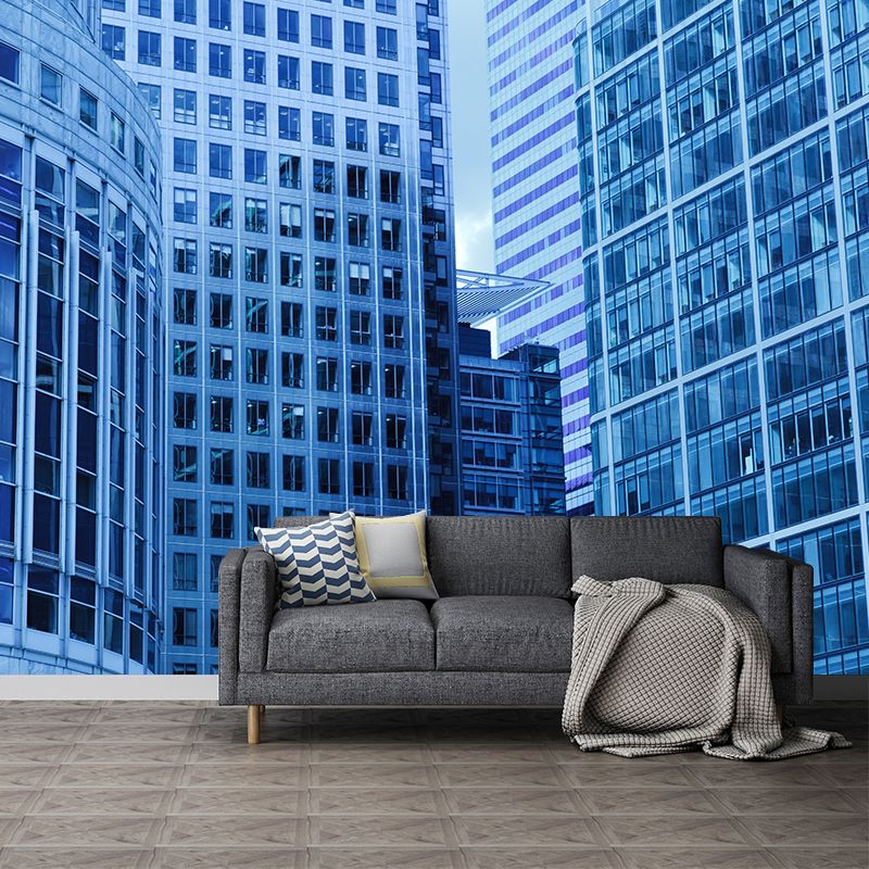 Full Size Urban Building Mural Wallpaper for Meeting Room Office Wall Decor