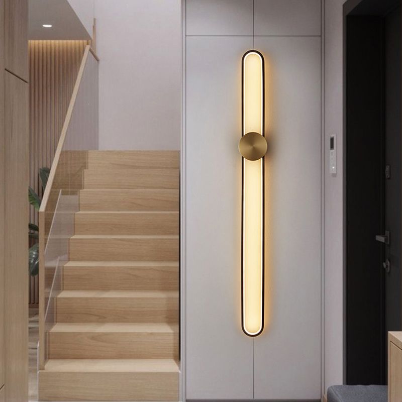 Single Modernism Golden/Black Wall Mounted Sconce LED Wall Light for Foyer