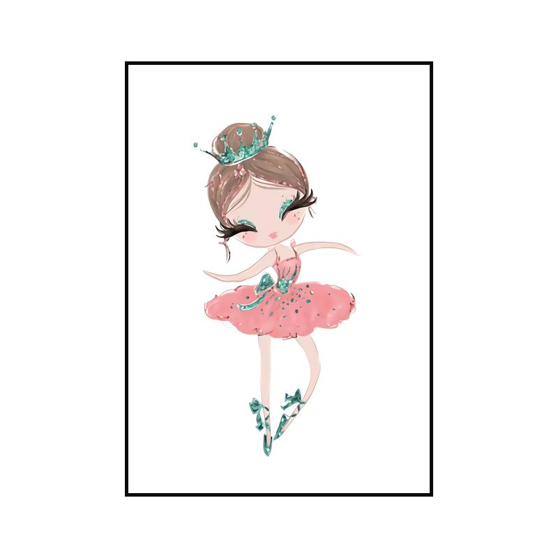 Illustration Ballet Girl Décoration murale pour chambre à coucher, couleur pastel, surface texturée