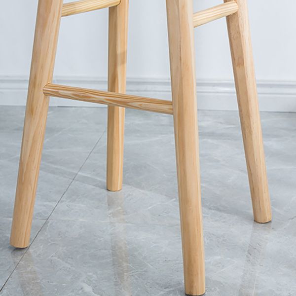Coffee Shop Modern Simple Barstool Wood 4 Legs Bar Stool with Pedal