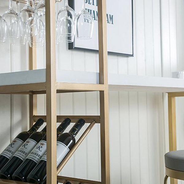 Bar Height Pub Table Glam Rectangle Solid Wood Bar Table with Storage