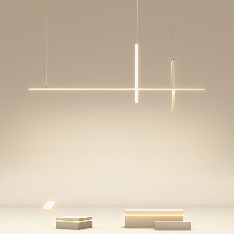 3 Light Linear Pendant Lighting Modern Kitchen Island Lighting Metal Island Lighting