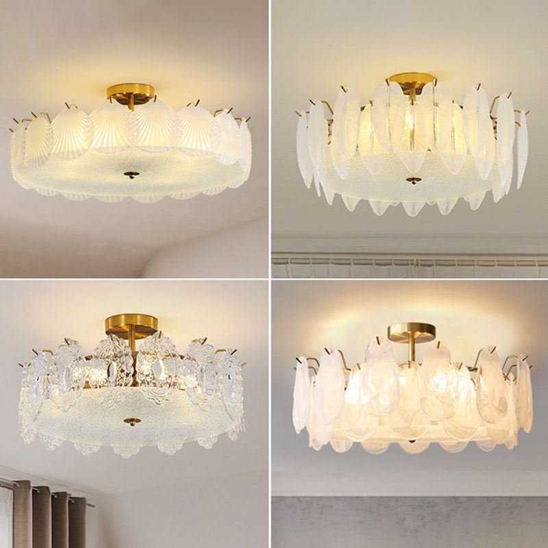 Glass Flush Mount Light Modern Minimalist Lush Mount Ceiling Light for Living Room