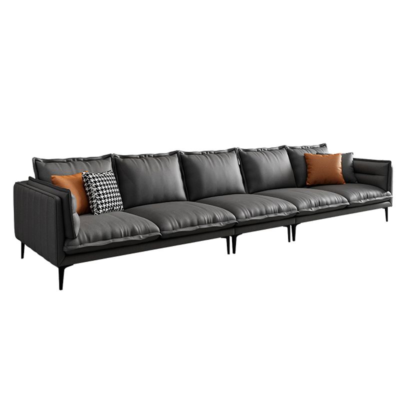 28.74 "H Moderne Kissen -Oberarm -Sofa mit Kissen zurück für Wohnzimmer, braun