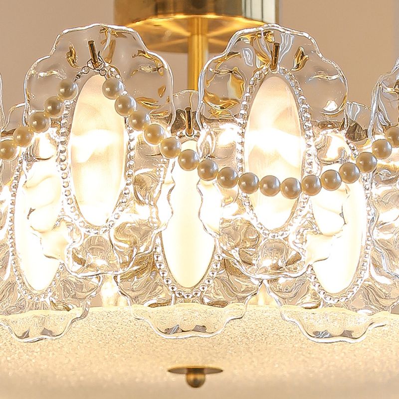 Modern Ceiling Light Simple Glass Flush Mount Light Fixture for Sitting Room