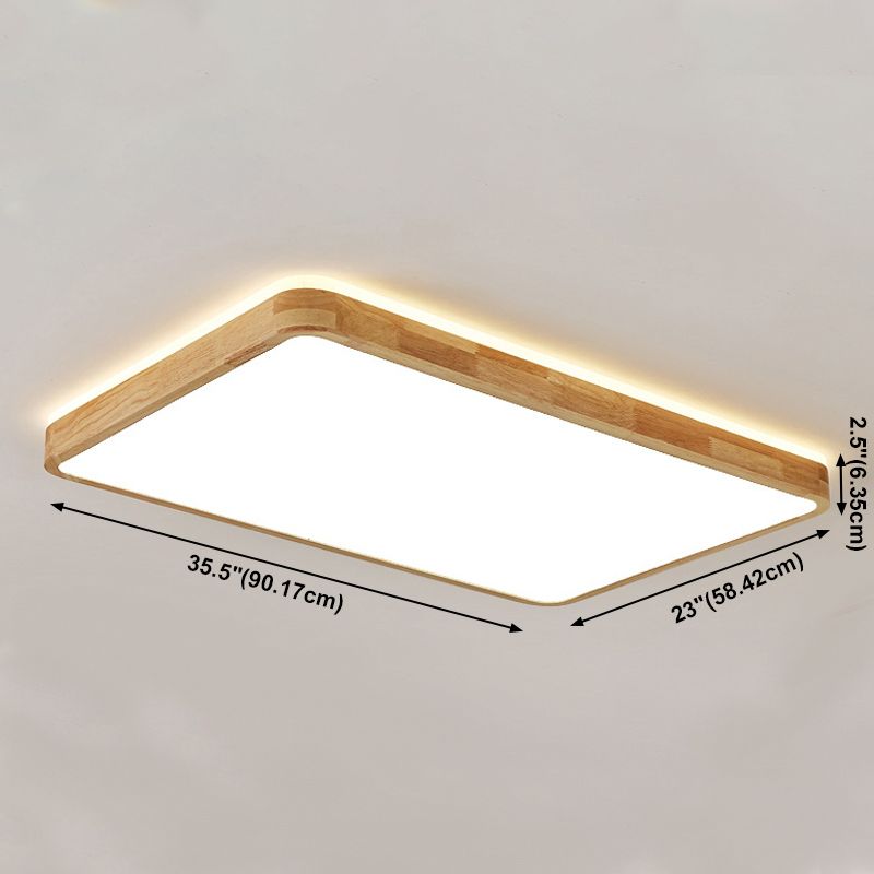 Geometrievorm LED-plafondlamp Modern hout 1-lichts inbouw voor slaapkamergang