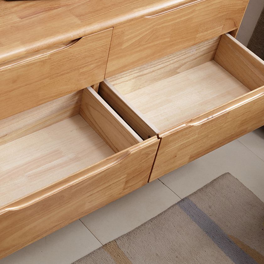 Rubber Wood Storage Chest Dresser Modern Storage Chest with Drawers