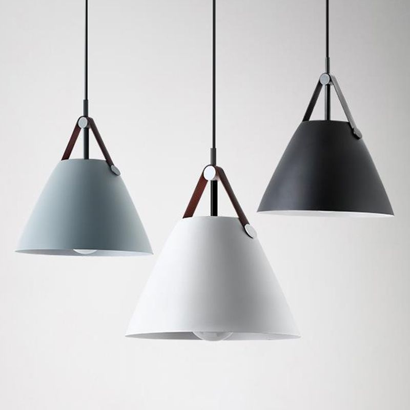 Metal Cone Hanging Lamp Contemporary Ceiling Light for Bedroom