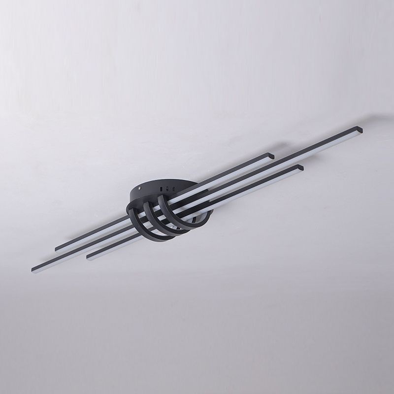 Lámpara de luz de descarga contemporánea lineal 6 lámparas de montaje de lavado de metal ligero