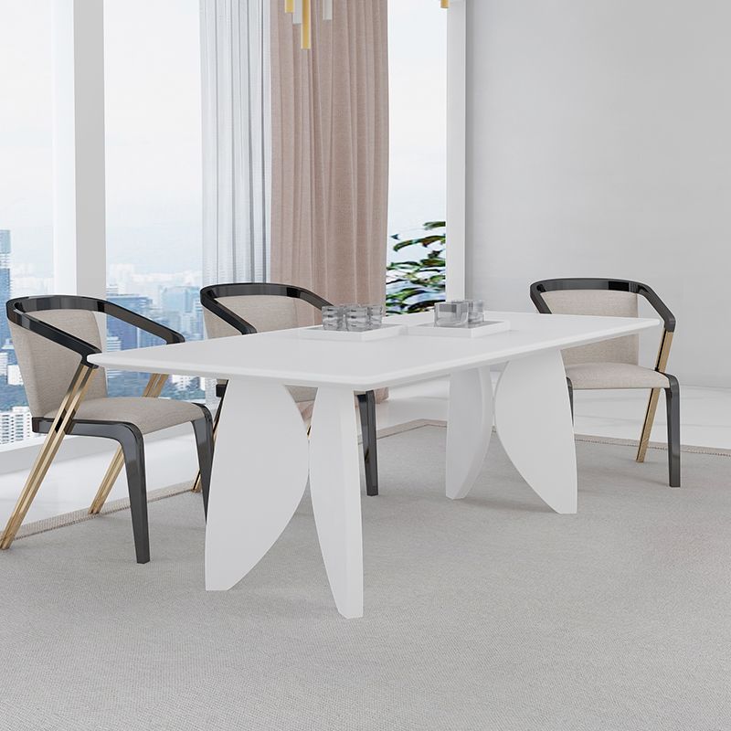 Mesa moderna de madera maciza para restaurante, mesa de comedor rectangular con 4 patas