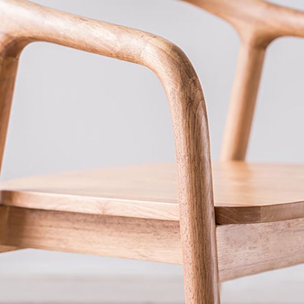 Contemporary Kitchen Dining Arm Chair Open Back Rubberwood Chair