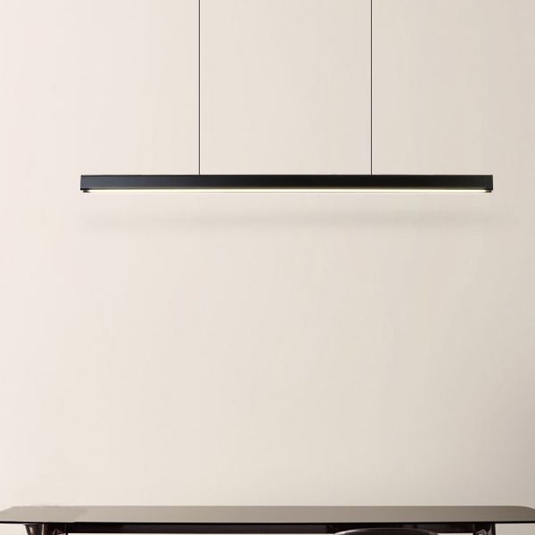 Black Rectangular Pendant Light in Modern Creative Style Acrylic LED Hanging Lamp