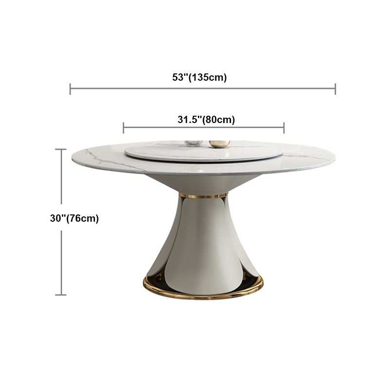 Modern Style 1/4/5/7/9 Pieces Dining Sintered Stone Dining Table Set with Metal Legs