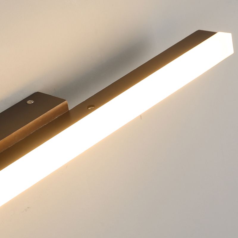 1 luces de pared de tocador lineal ligero luces de espejo de tocador de madera de estilo moderno