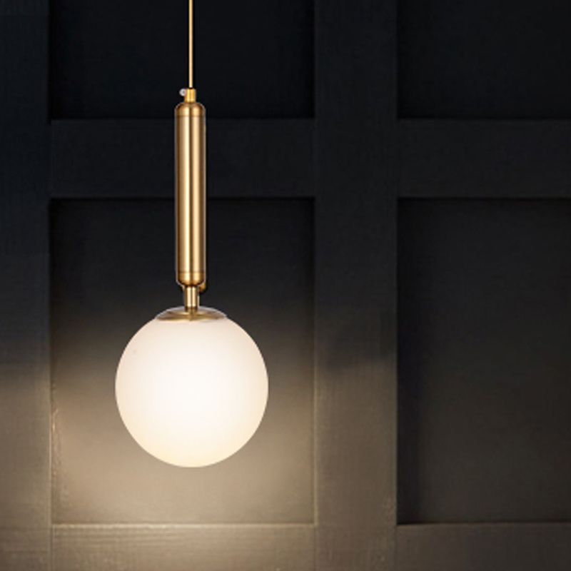 Glass Spherical Shape Pendant Lighting Modern Style 1 Light Hanging Lamp for Living Room