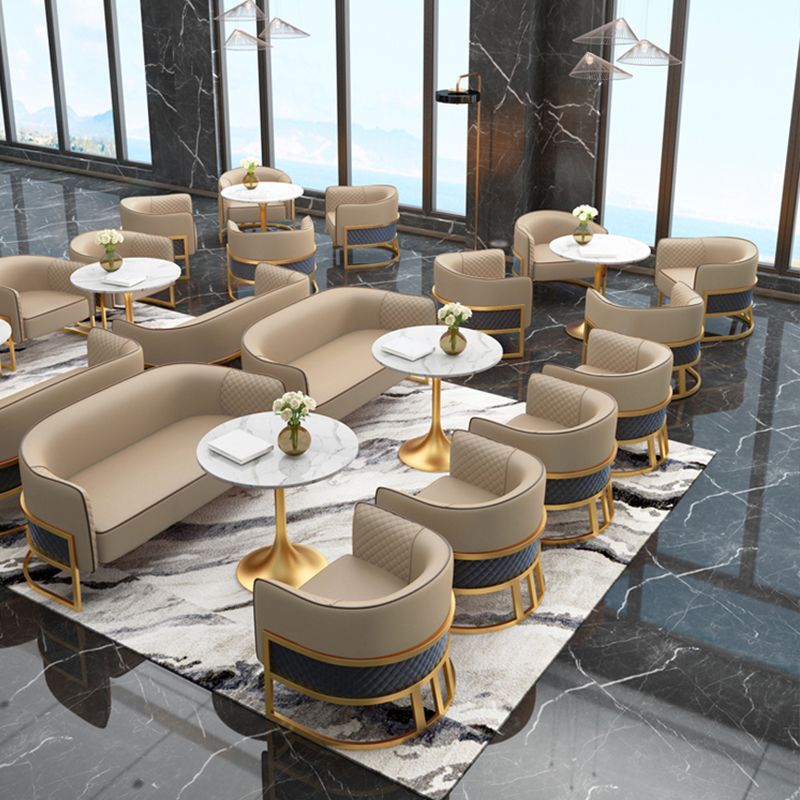 Glam Style Dinette Set 1/4/5 Pcs Round Stone Dinette Table with Solid Chair