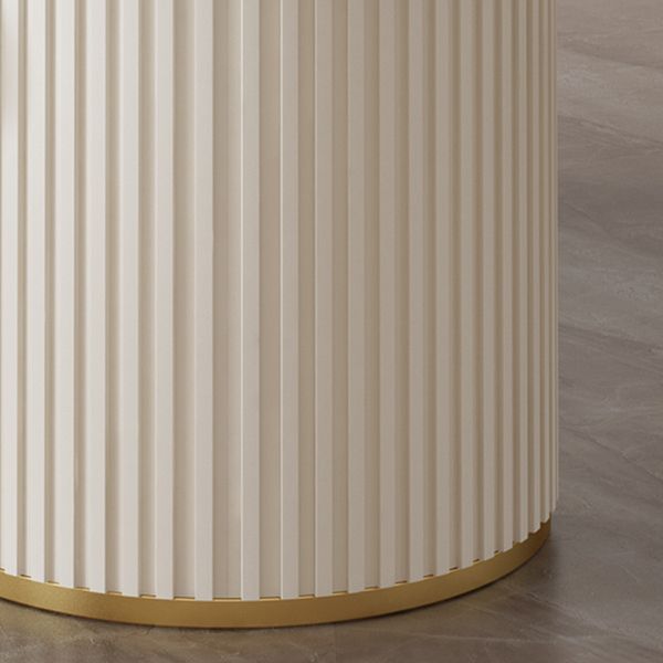 Sintered Stone Table for Restaurant Modern White Table with Double Pedestal Base
