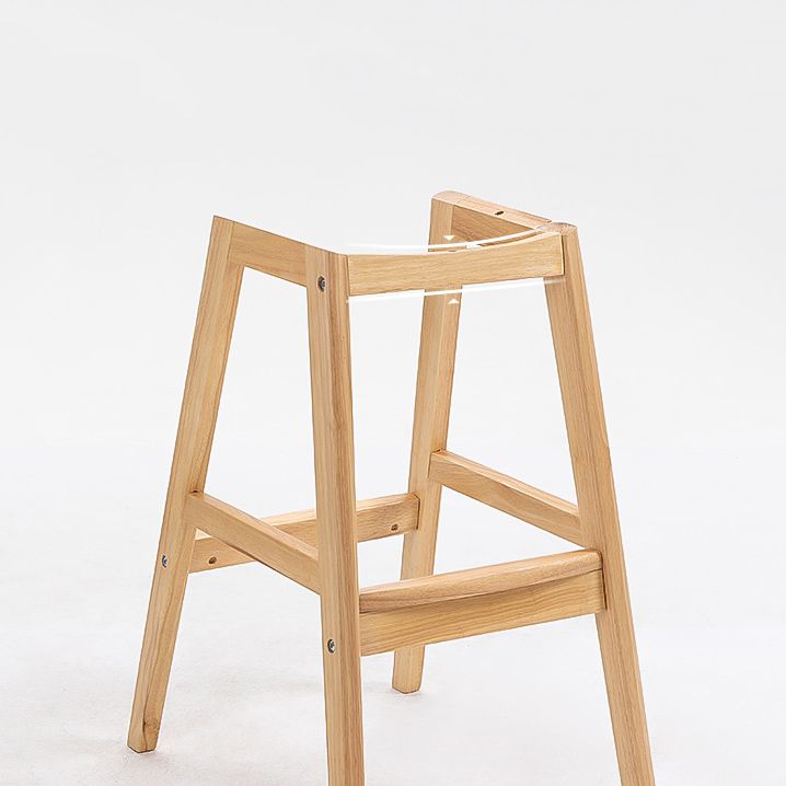 Modern Rubberwood Footrest Barstool Low Back Restaurant Stool