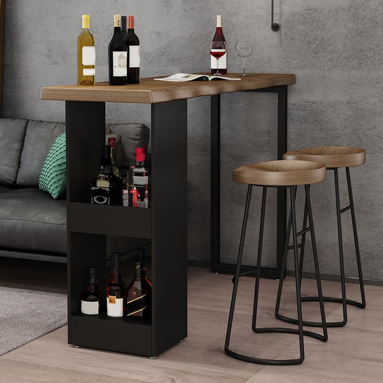 Industrial Style Bar Table Set 1/3 Pieces Solid Wood Rectangle Table and Stool Set