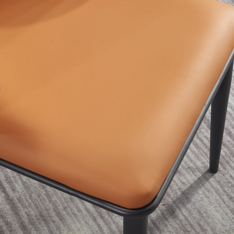 Sillas de comedor industriales de metal, sillas de comedor de cuero con brazos (juego de 2)