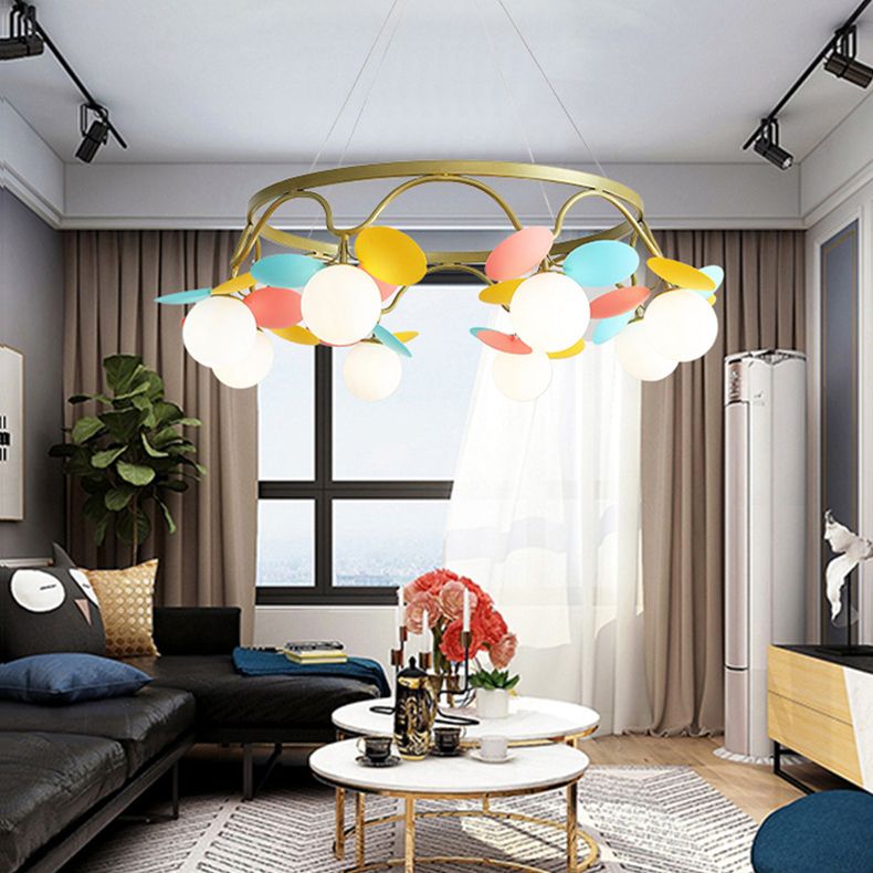 Circle Metal Suspension Lighting Modern Ceiling Suspension Lamp for Bedroom