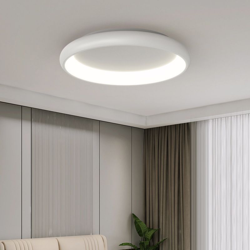 Single Contemporary White Flush Mount Lighting Round Acrylic Ceiling Light