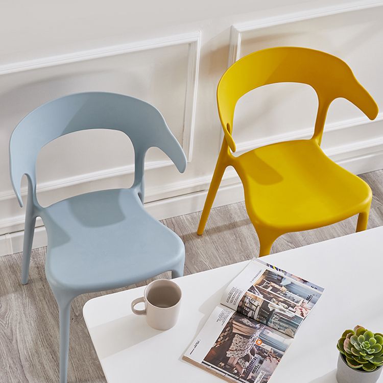 Modern Contemporary Plastic Side Chairs Multicolor Open Back Dining Chairs