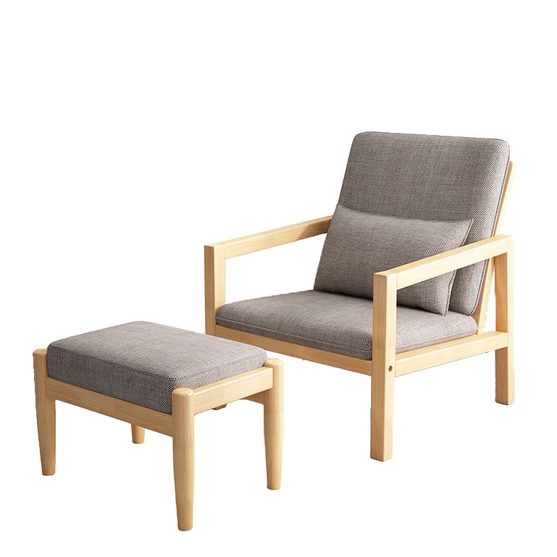 Nordic Style Wood Arms Included with Cushion Lounge Accent Chair