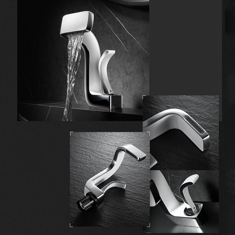 Unique Faucet Bathroom Waterfall Spout Lever Handle Single Hole Faucet