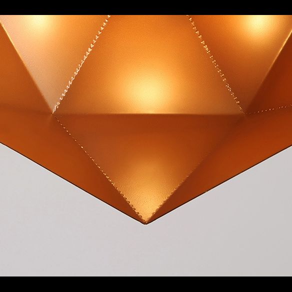 Multilateral Diamond Metal Suspended Light Contemporary Simplicity 1-Light Pendant for Bedroom