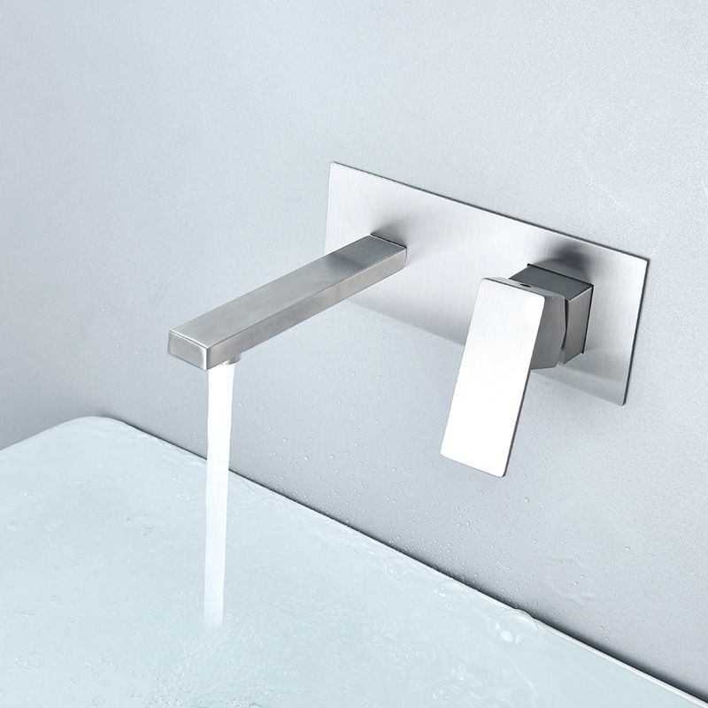 Stainless Steel Wall Mounted Bathroom Faucet Light Luxury Bathroom Faucet Modern Faucet
