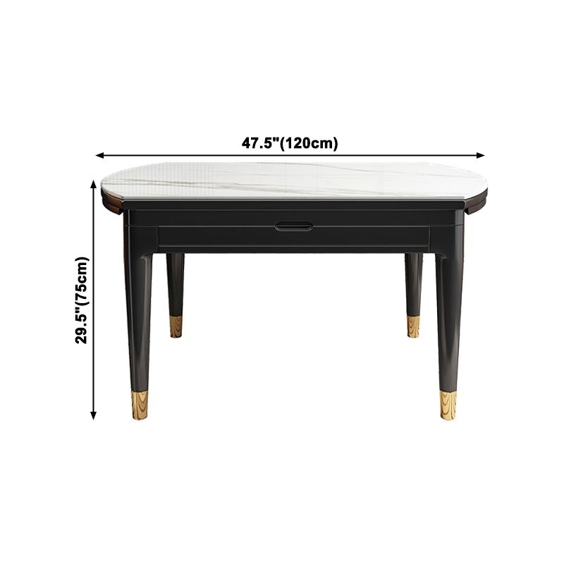 Sintered Stone Extendable Round Table for Restaurant Modern Dining Table with 4 Legs