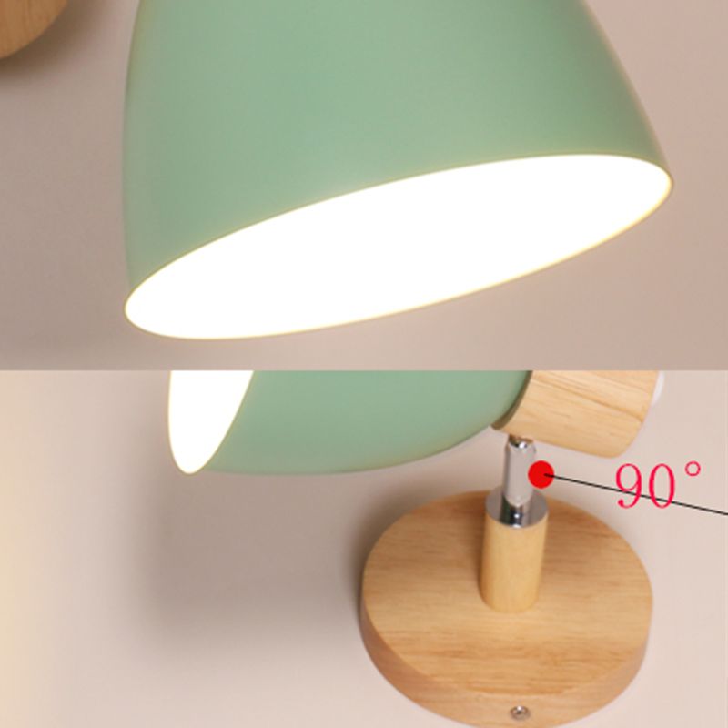 Prononi leggeri a parete in legno contemporanei con a parete a doppio cono a parete montata per camera da letto