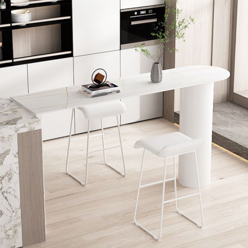 Scandinavian Metal Barstool Low Back Fabric Upholstered Counter Stool in Matte Finish