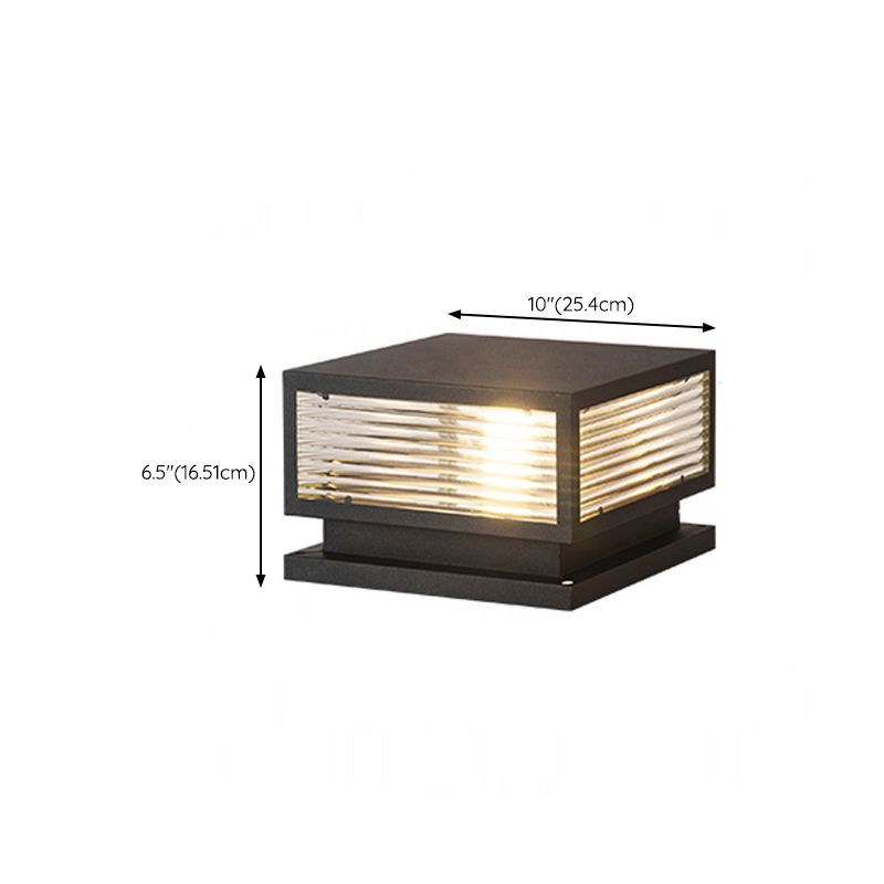 Modern Simple Metal Outdoor Light Square Shape Waterproof Pillar Lamp for Outdoor