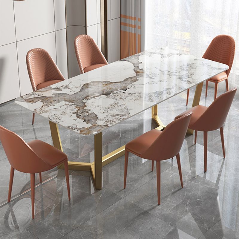 Sillas de comedor de estilo moderno, sillas laterales sin brazos de cocina con patas de metal