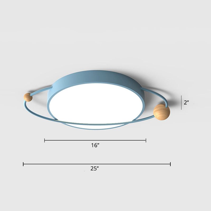 Ringed Planet Acrylic Flush Light Modernist LED Close to Ceiling Lamp for Bedroom