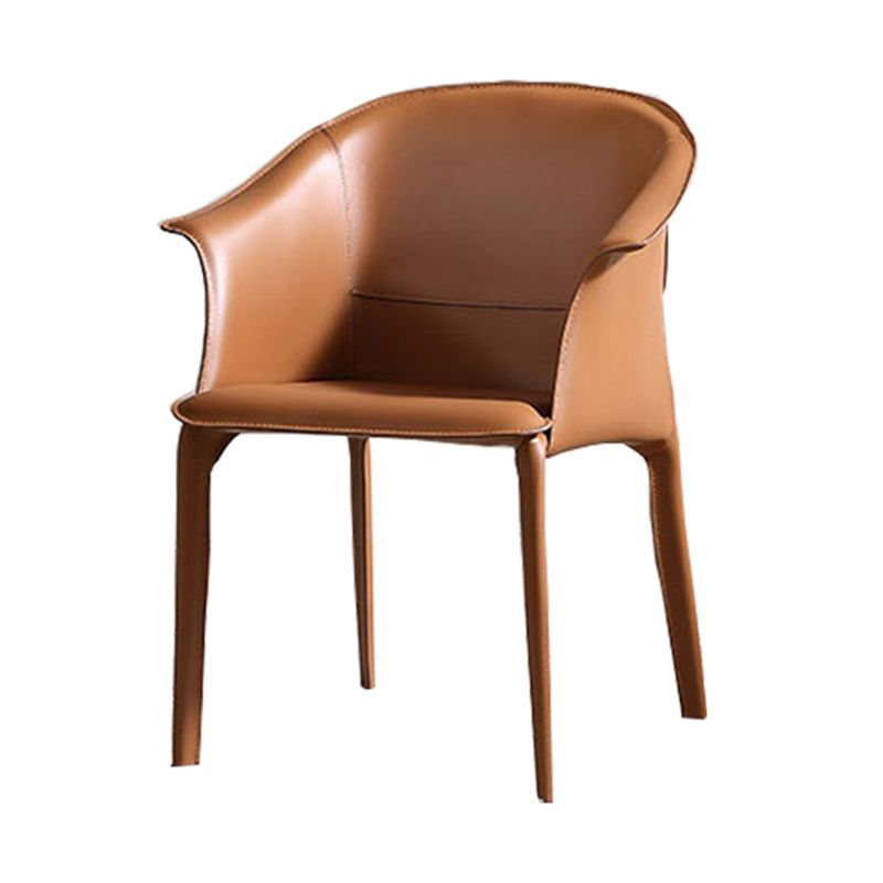 Upholstered Dining Chair Modern Faux Leather Dining Arm Chair