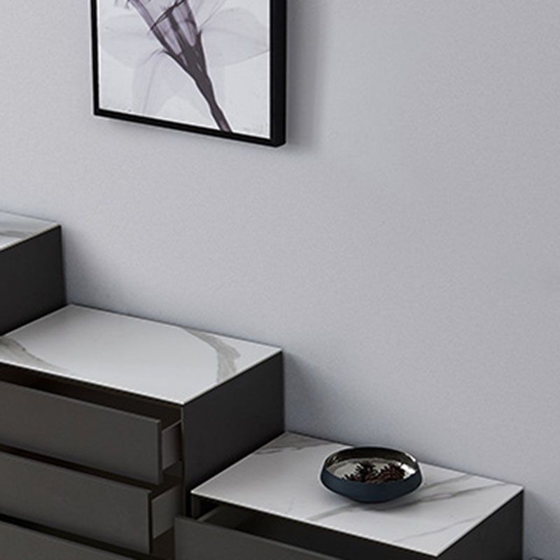 Bedroom Contemporary Stone Storage Chest Vertical Chest with Drawers