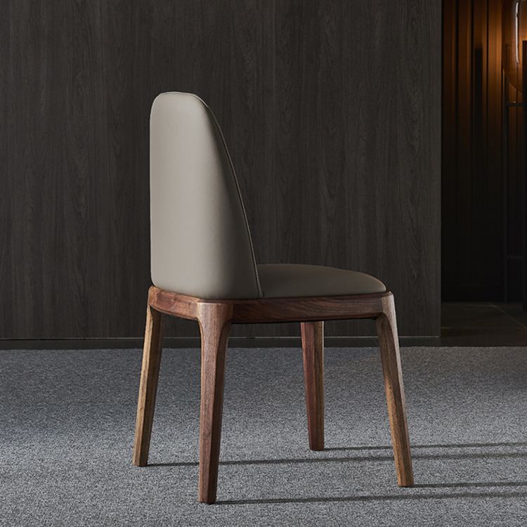 Home Upholstered Dining Side Chairs Armless Chairs with Wood Legs (Set of 2)
